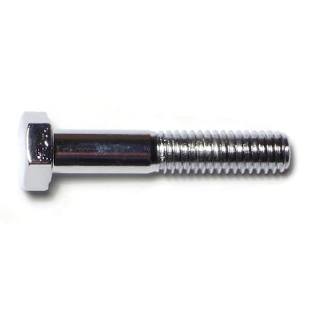 Midwest Fastener Grade 5, 5/16"-18 Hex Head Cap Screw, Chrome Plated Steel, 1-3/4 in L, 10 PK 74087